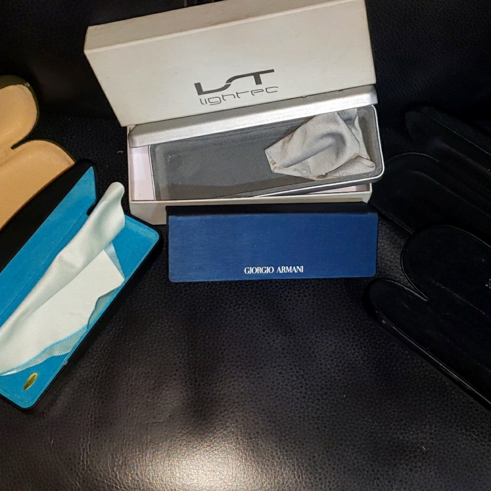 Previously loved bundle of 6 eye glass cases, some new and some with scratches